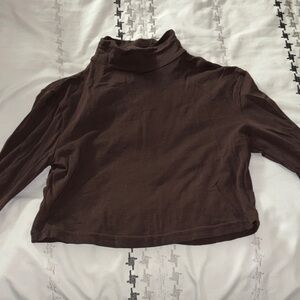 Rosio Brown Turtleneck Top